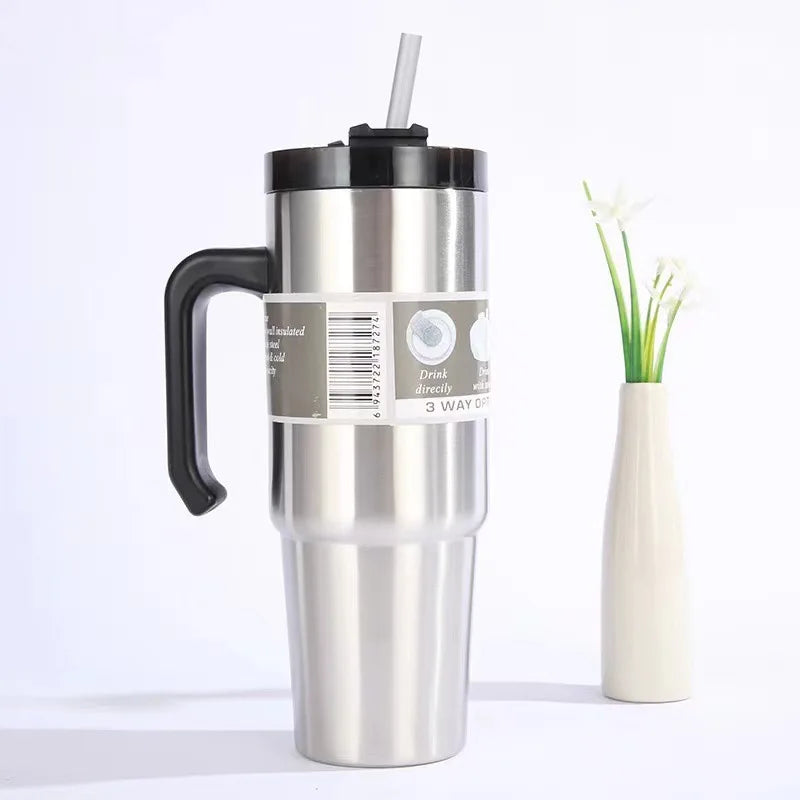 30Oz Car Cup with Handle - Stainless Steel Thermal Mug